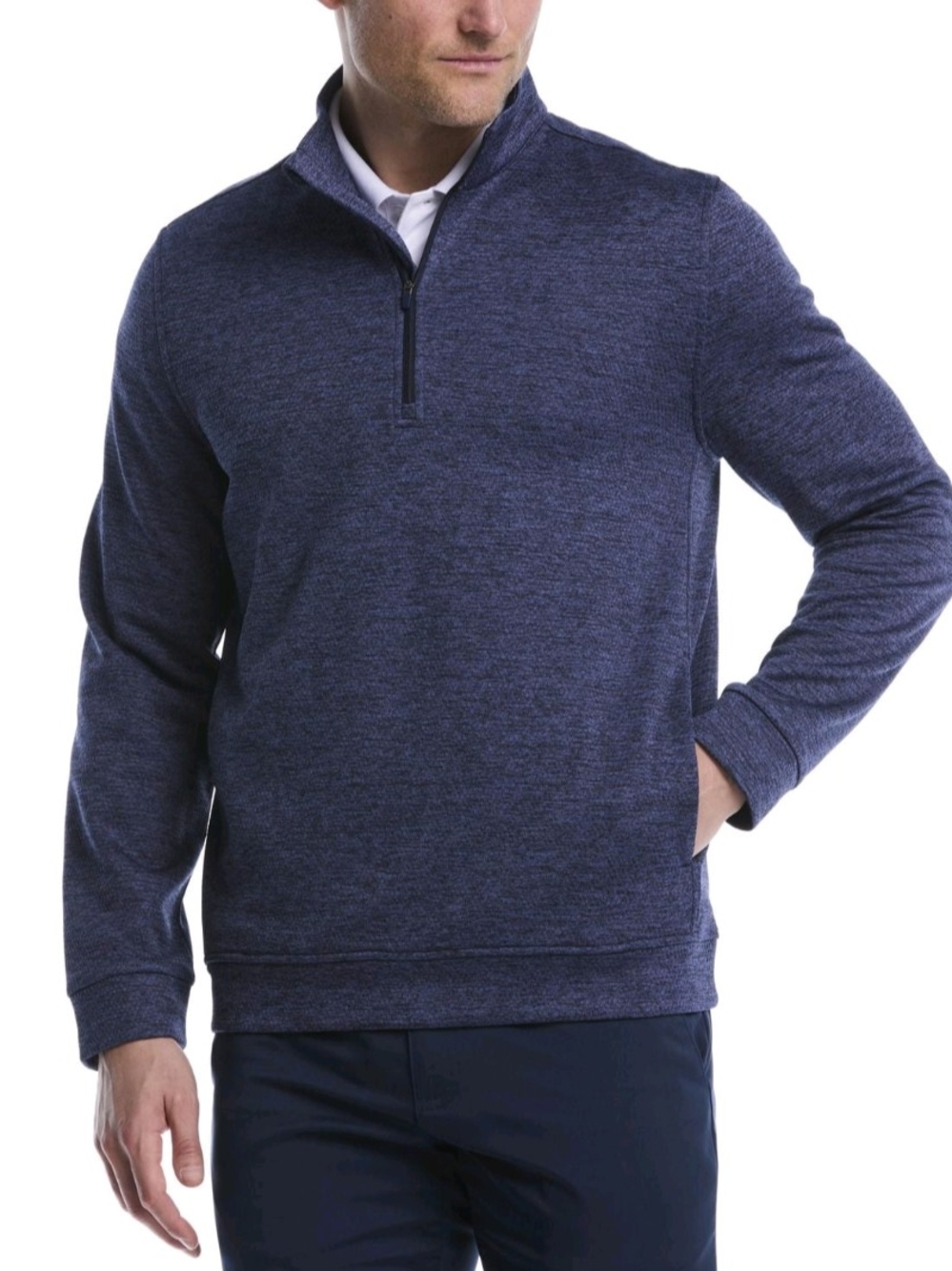 Ben Hogan Performance Men's Long Sleeve Quilted Mini Argyle 1/4 Zip